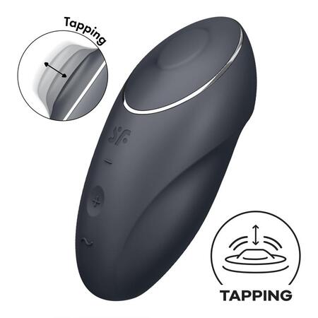 Серый вибростимулятор Tap & Climax 1